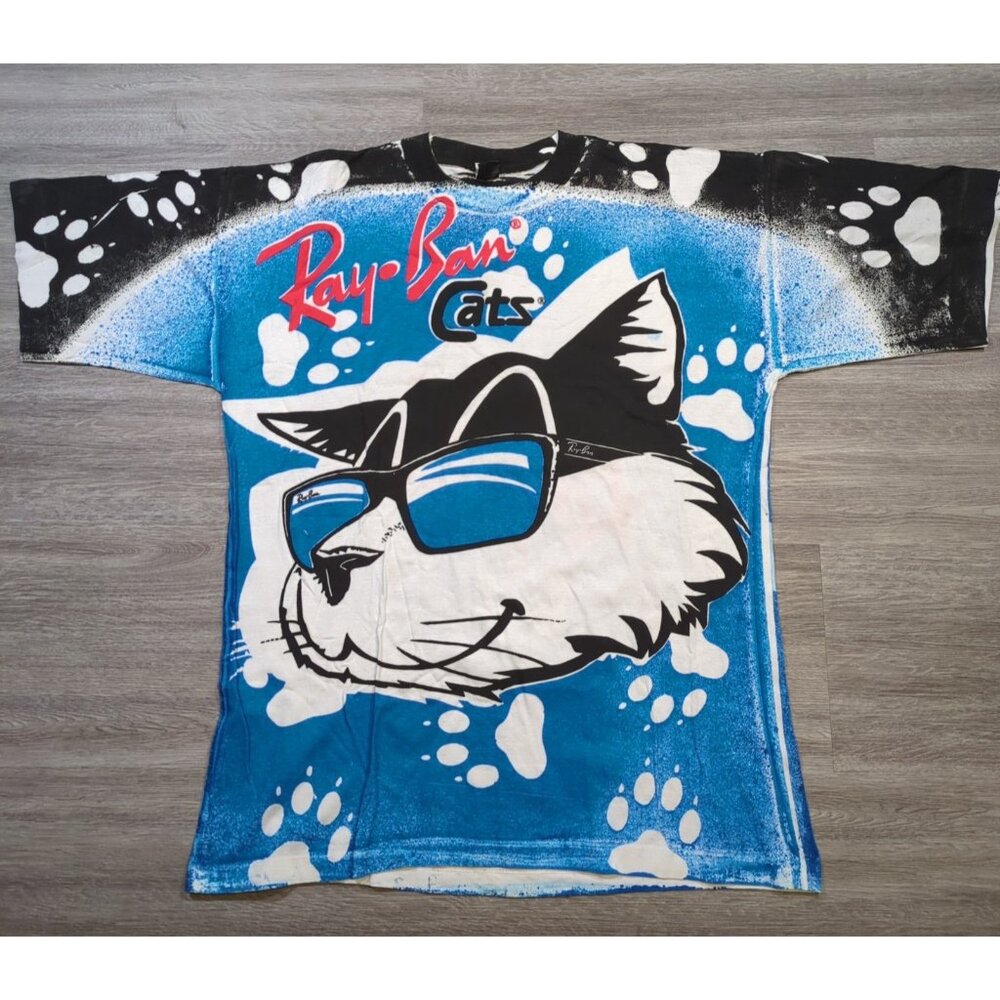 Vintage 90s Ray Ban Cats Promo Shirt All Over Print T Shirt One Size Jamaica